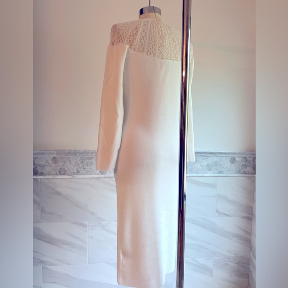 Express Lace Yock Ivory Midi Sweater Dress Sz M - Picture 8 of 10